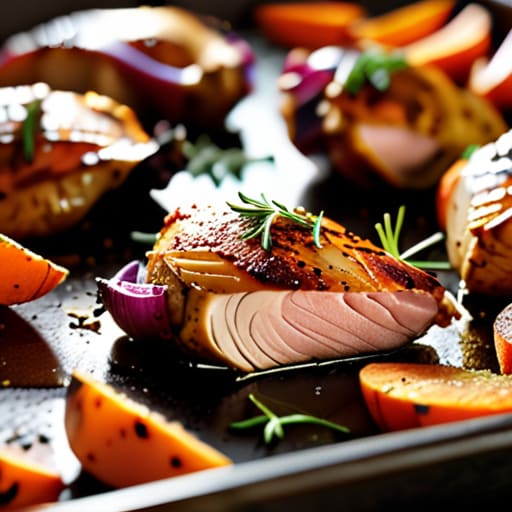 Chicken and vegetables: The Sheet Pan Standard.
