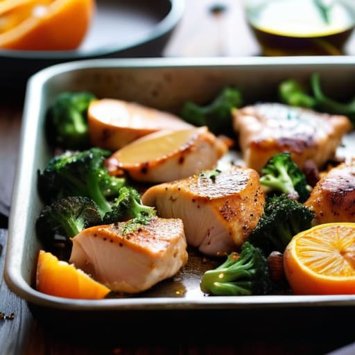 Chicken and vegetables: The Sheet Pan Standard.